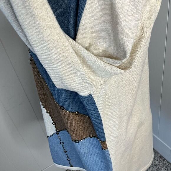 Alfred Dunner Womens Medium Pullover Sweater Colorblock Embellished Long Sleeve - Picture 10 of 14